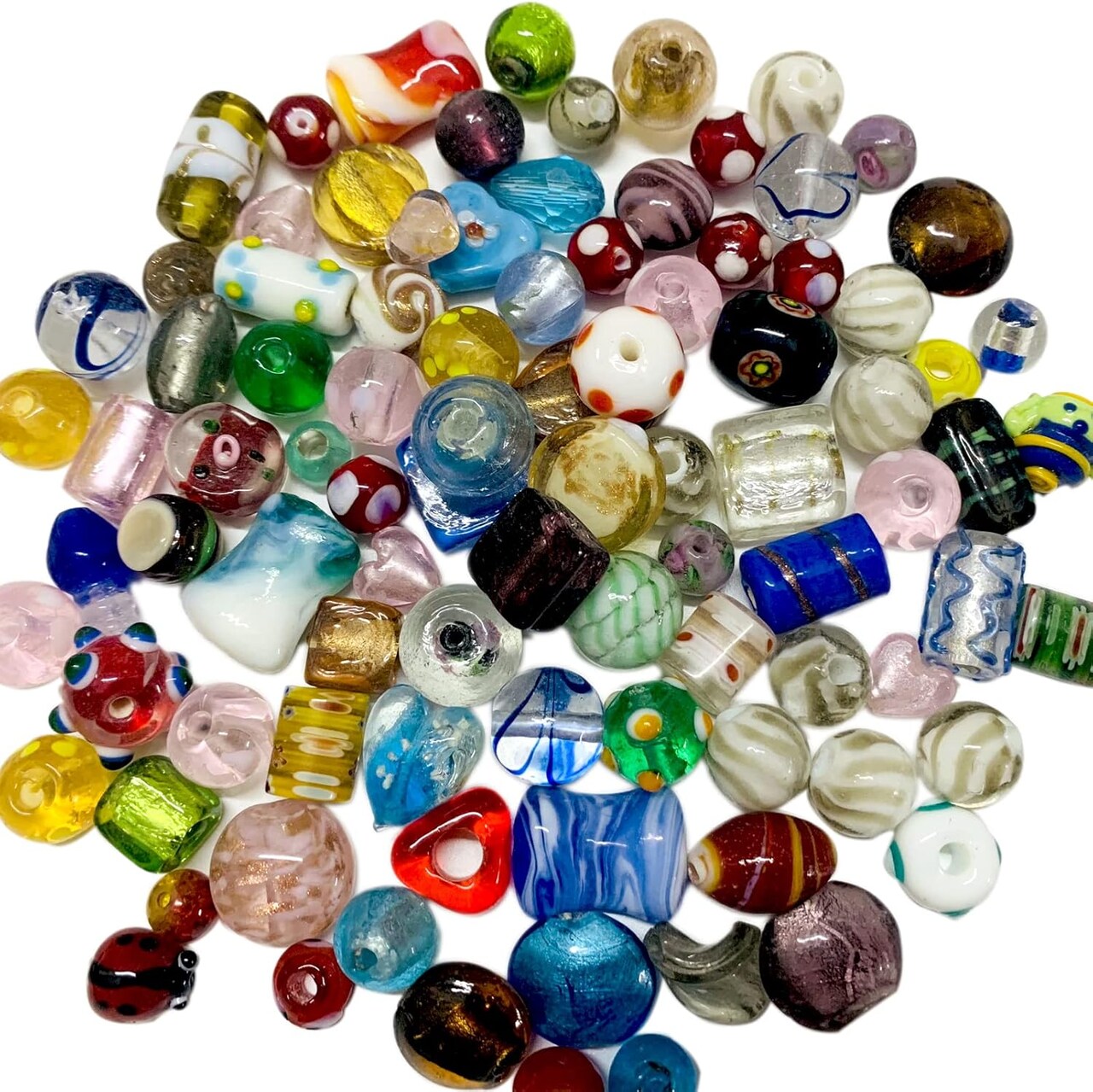 Random Assorted Glass Beads (80 PCS) for Jewelry Making
